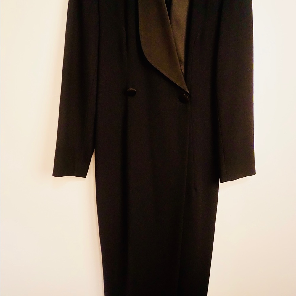 Long black TUXEDO DRESS/COAT